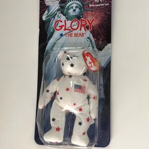 Glory The Bear Ty Teanie Beanie Baby McDonalds Patriotic American Flag
